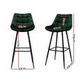 Load image into Gallery viewer, Artiss Set of 2 Velvet Bar Stools - Green
