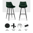 Load image into Gallery viewer, Artiss Set of 2 Velvet Bar Stools - Green