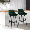 Load image into Gallery viewer, Artiss Set of 2 Velvet Bar Stools - Green