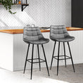 Load image into Gallery viewer, Artiss Set of 2 Velvet Bar Stools - Grey