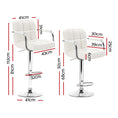 Load image into Gallery viewer, Artiss Set of 2 Bar Stools Gas lift Swivel - Steel and White
