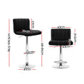 Load image into Gallery viewer, Artiss Set of 2 Line Style PU Leather Bar Stools - Black