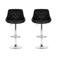 Load image into Gallery viewer, Artiss Set of 2 Bar Stools PU Leather Diamond Style - Black