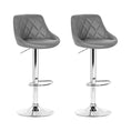 Load image into Gallery viewer, Artiss Set of 2 Bar Stools PU Leather Diamond Style - Grey