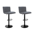 Load image into Gallery viewer, Artiss Set of 2 Bar Stools PU Leather Line Style - Grey