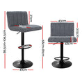 Load image into Gallery viewer, Artiss Set of 2 Bar Stools PU Leather Line Style - Grey