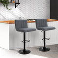 Load image into Gallery viewer, Artiss Set of 2 Bar Stools PU Leather Line Style - Grey