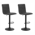 Load image into Gallery viewer, Artiss Set of 2 Bar Stools PU Leather Smooth Line Style - Grey and Black