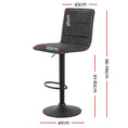 Load image into Gallery viewer, Artiss Set of 2 Bar Stools PU Leather Smooth Line Style - Grey and Black