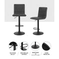 Load image into Gallery viewer, Artiss Set of 2 Bar Stools PU Leather Smooth Line Style - Grey and Black