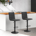 Load image into Gallery viewer, Artiss Set of 2 Bar Stools PU Leather Smooth Line Style - Grey and Black