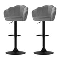 Load image into Gallery viewer, Artiss Set of 2 Bar Stools Kitchen Stool Swivel Chair Gas Lift Velvet Chairs Grey Nessah