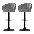 Load image into Gallery viewer, Emily Set of 2 Bar Stools Kitchen Stool Swivel Chair Gas Lift Velvet Chairs Grey Nessah