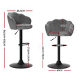 Load image into Gallery viewer, Emily Set of 2 Bar Stools Kitchen Stool Swivel Chair Gas Lift Velvet Chairs Grey Nessah