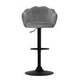 Load image into Gallery viewer, Artiss Set of 2 Bar Stools Kitchen Stool Swivel Chair Gas Lift Velvet Chairs Grey Nessah
