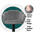 Load image into Gallery viewer, Emily Set of 2 Bar Stools Kitchen Stool Swivel Chair Gas Lift Velvet Chairs Grey Nessah
