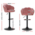 Load image into Gallery viewer, Artiss Set of 2 Bar Stools Kitchen Stool Swivel Chair Gas Lift Velvet Chairs Pink Nessah