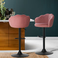 Load image into Gallery viewer, Artiss Set of 2 Bar Stools Kitchen Stool Swivel Chair Gas Lift Velvet Chairs Pink Nessah
