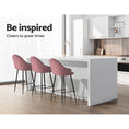 Load image into Gallery viewer, Artiss Set of 2 Bar Stools Kitchen Stool Dining Chairs Velvet Chair Barstool Pink Mesial