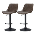 Load image into Gallery viewer, Artiss Set of 2 Bar Stools Kitchen Stool Chairs Metal Barstool Dining Chair Brown Rushal