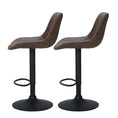 Load image into Gallery viewer, Artiss Set of 2 Bar Stools Kitchen Stool Chairs Metal Barstool Dining Chair Brown Rushal