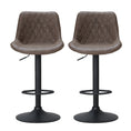 Load image into Gallery viewer, Artiss Set of 2 Bar Stools Kitchen Stool Chairs Metal Barstool Dining Chair Brown Rushal
