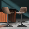Load image into Gallery viewer, Artiss Set of 2 Bar Stools Kitchen Stool Chairs Metal Barstool Dining Chair Brown Rushal