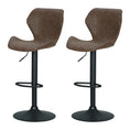 Load image into Gallery viewer, Artiss Set of 2 Bar Stools Kitchen Stool Chairs Metal Barstool Swivel Brown Frawley
