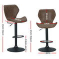 Load image into Gallery viewer, Artiss Set of 2 Bar Stools Kitchen Stool Chairs Metal Barstool Swivel Brown Frawley