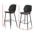 Load image into Gallery viewer, Artiss Set of 2 Bar Stools Kitchen Stool Barstool Dining Chairs Leather Black Kingsley