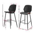 Load image into Gallery viewer, Emily Set of 2 Bar Stools Kitchen Stool Barstool Dining Chairs Leather Black Kingsley