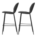 Load image into Gallery viewer, Emily Set of 2 Bar Stools Kitchen Stool Barstool Dining Chairs Leather Black Kingsley