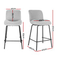Load image into Gallery viewer, Artiss Bar Stools Metal Stool Dining Chairs Kitchen Counter Barstools Fabric x2