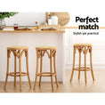 Load image into Gallery viewer, Artiss X2 Bar Stools Wooden Stool Counter Chair Kitchen Barstools Rattan Seat