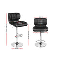 Load image into Gallery viewer, Artiss Set of 2 PU Leather Gas Lift Bar Stools - Black and Chrome