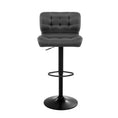 Load image into Gallery viewer, Artiss Set of 2 Kitchen Bar Stools Gas Lift Plush PU Leather - Black and Grey