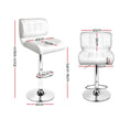 Load image into Gallery viewer, Artiss Set of 2 PU Leather Gas Lift Bar Stools - White and Chrome
