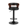 Load image into Gallery viewer, Artiss Set of 2 Bar Stools Kitchen Wooden Gas Lift Leather Stool Metal Black Barstools