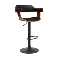 Load image into Gallery viewer, Artiss Bar Stool Curved Gas Lift PU Leather - Black and Wood