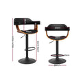 Load image into Gallery viewer, Artiss Bar Stool Curved Gas Lift PU Leather - Black and Wood