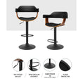 Load image into Gallery viewer, Artiss Bar Stool Curved Gas Lift PU Leather - Black and Wood