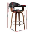Load image into Gallery viewer, Artiss Set of 2 Bar Stools PU Leather Wooden Swivel - Wood, Chrome and Black