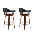 Load image into Gallery viewer, Artiss Set of 2 Bar Stools PU Leather Wooden Swivel - Wood, Chrome and Black
