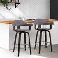 Load image into Gallery viewer, Artiss Set of 2 Bar Stools Wooden Swivel Bar Stool Kitchen Dining Chair - Wood, Chrome and Grey