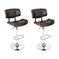 Load image into Gallery viewer, Artiss Set of 2 Wooden Gas Lift Bar Stools - Black and Chrome