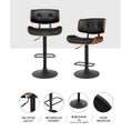 Load image into Gallery viewer, Artiss Bar Stool Gas Lift Wooden PU Leather - Black and Wood