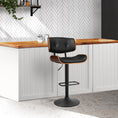 Load image into Gallery viewer, Artiss Bar Stool Gas Lift Wooden PU Leather - Black and Wood