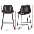Load image into Gallery viewer, Artiss Set of 2 Bar Stools Kitchen Metal Bar Stool Dining Chairs PU Leather Black