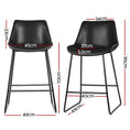 Load image into Gallery viewer, Emily Set of 2 Bar Stools Kitchen Metal Bar Stool Dining Chairs PU Leather Black