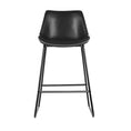 Load image into Gallery viewer, Emily Set of 2 Bar Stools Kitchen Metal Bar Stool Dining Chairs PU Leather Black
